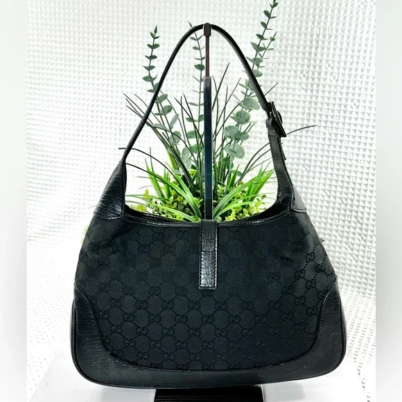 🖤Vintage Gucci Jackie Hobo Canvas & Leather